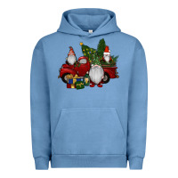 Pigment Pebble Blue christmas gnomes with truck Urban Hoodie - RanaPortraitStore