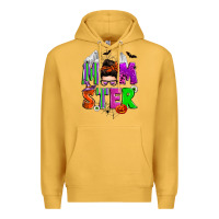 Mustard halloween momster messy bun Premium Hoodie - Zillion Design Studio
