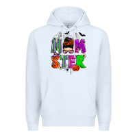 White halloween momster messy bun Premium Hoodie - Zillion Design Studio