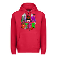 Cardinal halloween momster messy bun Premium Hoodie - Zillion Design Studio