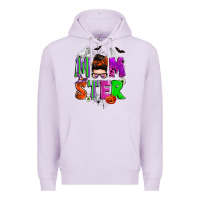Lilac halloween momster messy bun Premium Hoodie - Zillion Design Studio