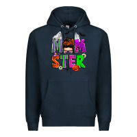 Navy halloween momster messy bun Premium Hoodie - Zillion Design Studio