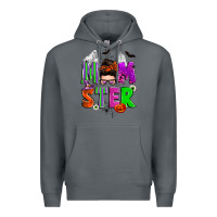 Rock halloween momster messy bun Premium Hoodie - Zillion Design Studio