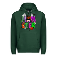Sports Green halloween momster messy bun Premium Hoodie - Zillion Design Studio
