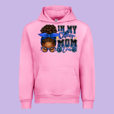 In My Cheer Mom Era Afro Messy Bun Urban Hoodie Designed By Texasbilliewilder