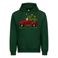 Forest Green merry christmas baby sheep trees with truck Urban Hoodie - RanaPortraitStore