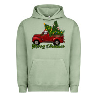 Pigment Oil Green merry christmas baby sheep trees with truck Urban Hoodie - RanaPortraitStore
