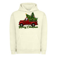 Pigment Pistachio merry christmas baby sheep trees with truck Urban Hoodie - RanaPortraitStore