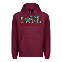 Burgundy love make this house a home Premium Hoodie - RanaPortraitStore