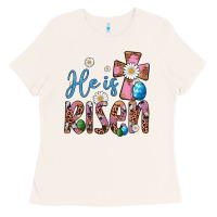 Bone he is risen cross Ladies Tee - Artiststas