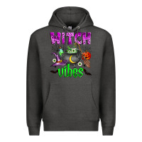 Charcoal Heather witch vibes Premium Hoodie - Zillion Design Studio