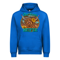 Cobalt Highland Heifer Western Urban Hoodie - RanaPortraitStore