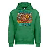 Emerald Highland Heifer Western Urban Hoodie - RanaPortraitStore