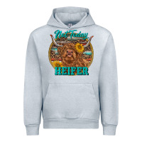 Heather Grey Highland Heifer Western Urban Hoodie - RanaPortraitStore