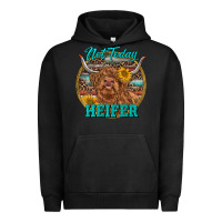 Pigment Black Highland Heifer Western Urban Hoodie - RanaPortraitStore