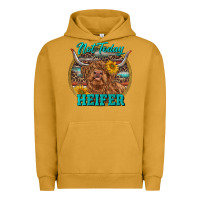 Pigment Peanut Butter Highland Heifer Western Urban Hoodie - RanaPortraitStore
