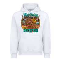White Highland Heifer Western Urban Hoodie - RanaPortraitStore