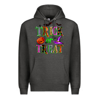 Charcoal Heather trick or treat Premium Hoodie - Zillion Design Studio