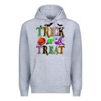 Heather Grey trick or treat Premium Hoodie - Zillion Design Studio