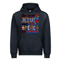 Navy she loves jesus and america too Urban Hoodie - Zillion Design Studio