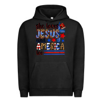 Pigment Black she loves jesus and america too Urban Hoodie - Zillion Design Studio