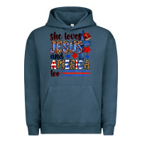 Pigment Midnight Navy she loves jesus and america too Urban Hoodie - Zillion Design Studio