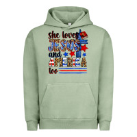 Pigment Oil Green she loves jesus and america too Urban Hoodie - Zillion Design Studio