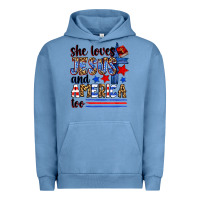Pigment Pebble Blue she loves jesus and america too Urban Hoodie - Zillion Design Studio