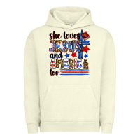 Pigment Pistachio she loves jesus and america too Urban Hoodie - Zillion Design Studio