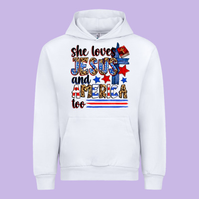 She Loves Jesus And America Too Urban Hoodie Designed By Zillion Design Studio