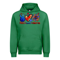 Emerald peace love america Urban Hoodie - Zillion Design Studio