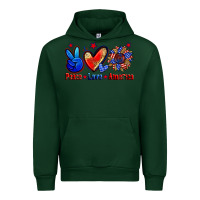 Forest Green peace love america Urban Hoodie - Zillion Design Studio