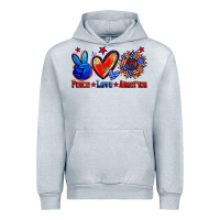 Heather Grey peace love america Urban Hoodie - Zillion Design Studio