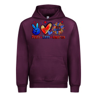 Mauve Wine peace love america Urban Hoodie - Zillion Design Studio