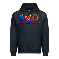 Navy peace love america Urban Hoodie - Zillion Design Studio