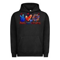 Pigment Black peace love america Urban Hoodie - Zillion Design Studio