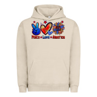 Pigment French Oak peace love america Urban Hoodie - Zillion Design Studio