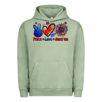 Pigment Oil Green peace love america Urban Hoodie - Zillion Design Studio