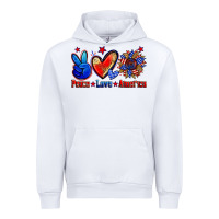 White peace love america Urban Hoodie - Zillion Design Studio