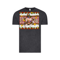 Vintage Black Stacked Christmas Farm Vintage Tee - Artiststas