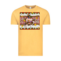 Vintage Mustard Stacked Christmas Farm Vintage Tee - Artiststas