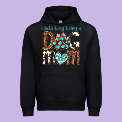 Kinda Busy Being A Dog Mom Urban Hoodie Designed By Texasbilliewilder