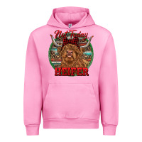Fuchsia Pink Highland Heifer Christmas Urban Hoodie - RanaPortraitStore