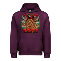 Mauve Wine Highland Heifer Christmas Urban Hoodie - RanaPortraitStore