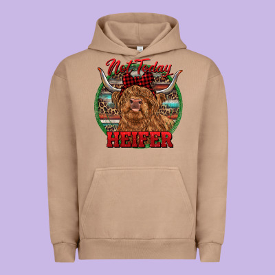 Highland Heifer Christmas Urban Hoodie Designed By Ranaportraitstore
