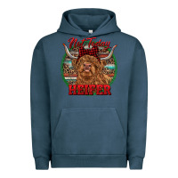 Pigment Midnight Navy Highland Heifer Christmas Urban Hoodie - RanaPortraitStore