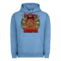 Pigment Pebble Blue Highland Heifer Christmas Urban Hoodie - RanaPortraitStore