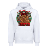 White Highland Heifer Christmas Urban Hoodie - RanaPortraitStore