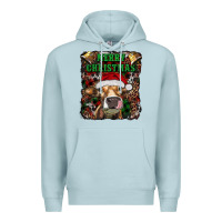 Blue Mist merry christmas heifer with cowbells Premium Hoodie - RanaPortraitStore