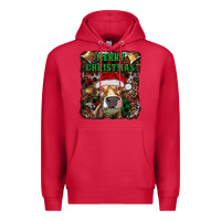 Cardinal merry christmas heifer with cowbells Premium Hoodie - RanaPortraitStore